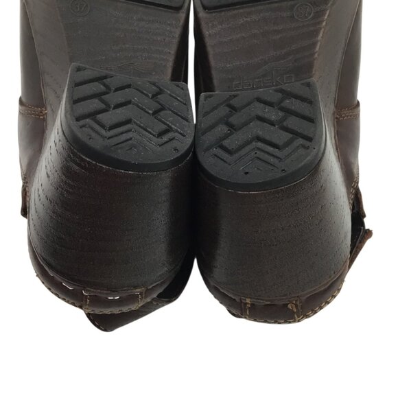 Dansko Pearl Womens 7 Leather Slingback Clogs Brown - Picture 9 of 12